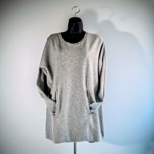 Garnet Hill Beachy Lightweight Organic Cotton Kangaroo Sweater SZ S Fine Knit